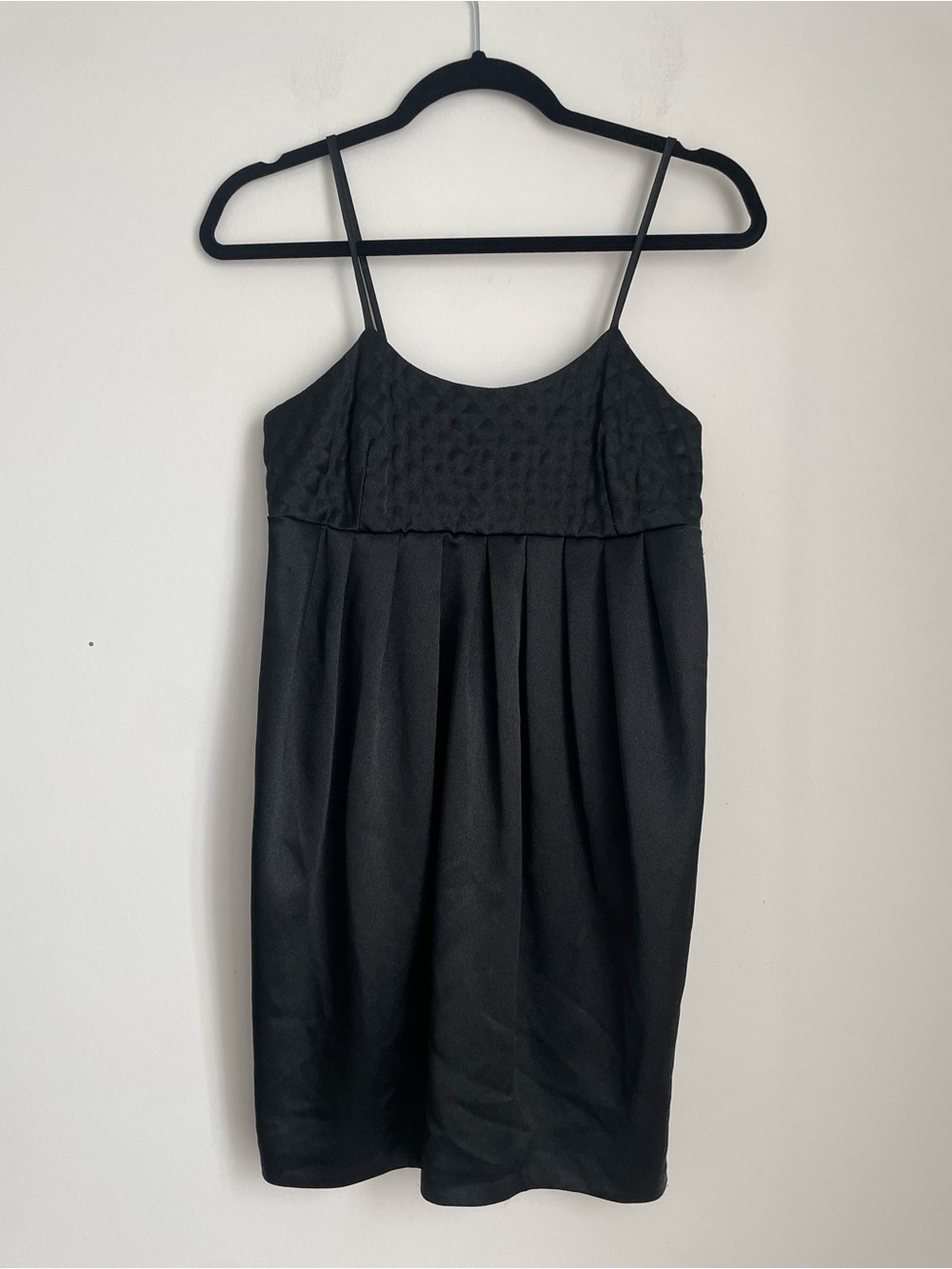 Le Chateau 90s/Y2K Empire Waist Black Satin Mini Dress Size 5